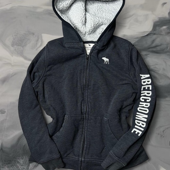 Abercrombie Gray Sherpa Jacket - Picture 1 of 5